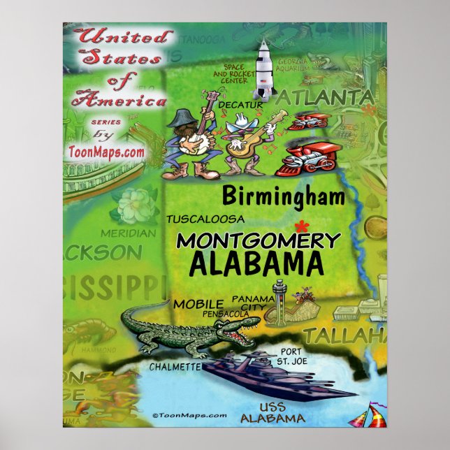 Póster Alabama USA (Frente)