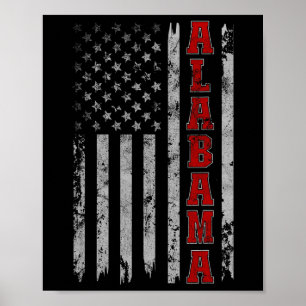 Póster Alabama - Viejos Mares Patrióticos De Bandera De E