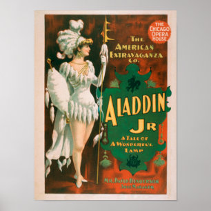Póster Aladdin Jr. Tale de un maravilloso teatro de una l