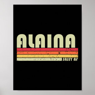 Póster Alaina Nombre de regalo Retro Personalizado Vintag