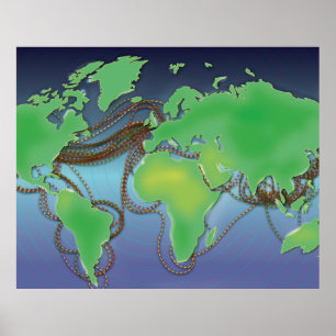 Póster Alambres submarinos de la comunicación