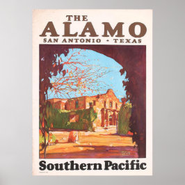 Póster Álamo Vintage San Antonio Texas Pacífico Sur