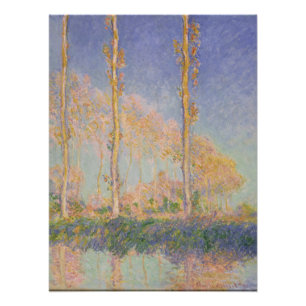 Póster Álamos, paisaje impresionista, Claude Monet
