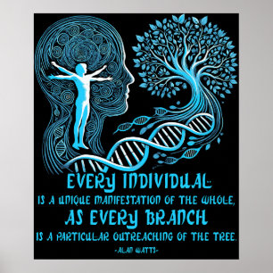 Póster Alan Watts Cita A Cada Individuo El Árbol De La Vi