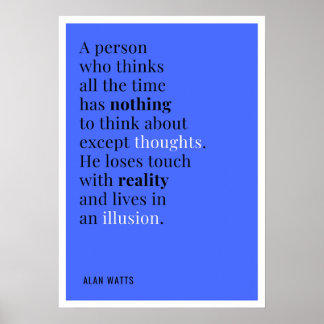 Póster Alan Watts Cita Sobre Pensar