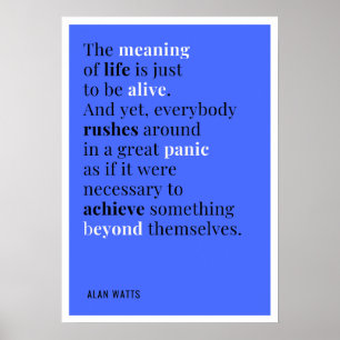 Póster Alan Watts - El significado de la vida
