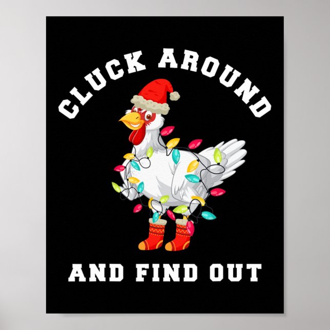 Póster Alarma Y Descubre A Navidades Divertidos Pollos (Frente)