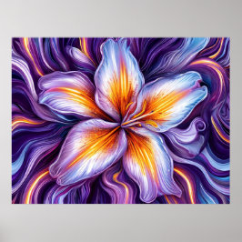 Póster Alarmante acercamiento de una flor de lirio