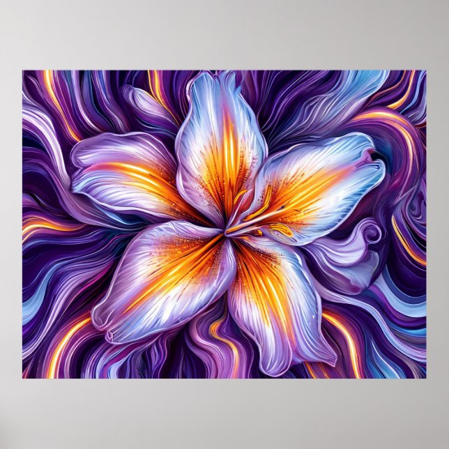 Póster Alarmante acercamiento de una flor de lirio (Frente)