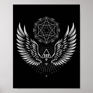 Póster Alas de Ángel 333 Geometría Sagrada Sanación Esoté