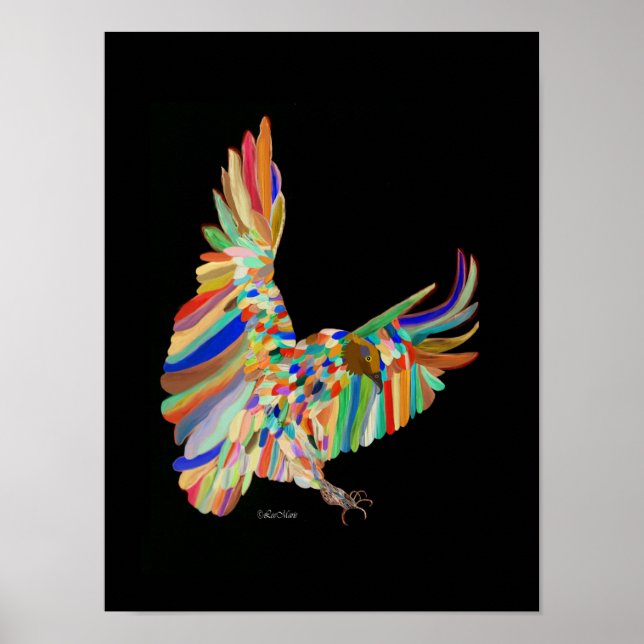 Póster Alas de arcoíris Dibujo de LeeMarie (Frente)