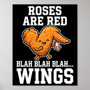 Póster Alas de Búfalo Pollo Rosas Son Rojas Día Divertido