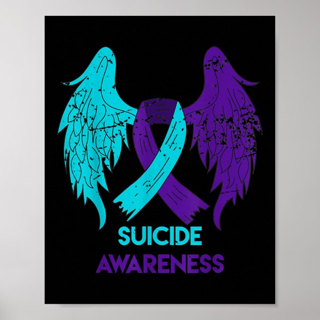 Póster Alas De Camisas De Sensibilización Suicida Y Cinta (Frente)