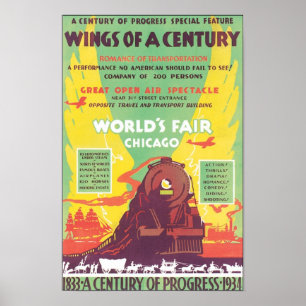 Póster Alas de la Feria Mundial de Chicago del Siglo