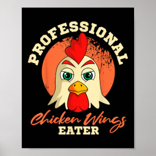 Póster Alas De Pollo Comer Búfalo De Barbeque Retro