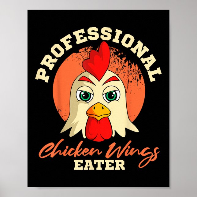 Póster Alas De Pollo Comer Búfalo De Barbeque Retro (Frente)