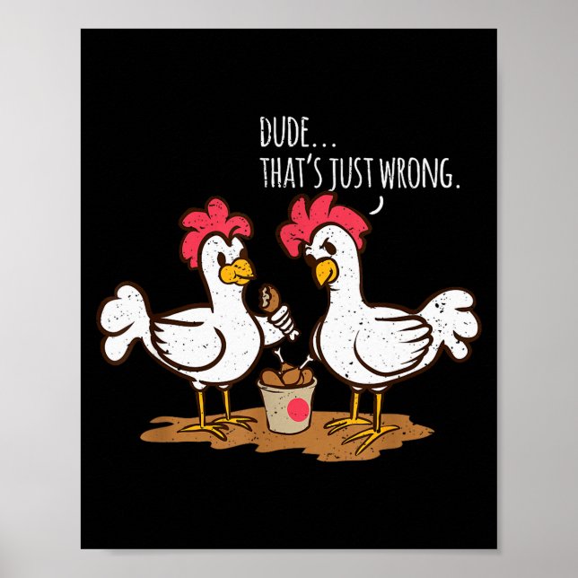 Póster Alas de Pollo de Comida Rápida Divertidas Frituras (Frente)