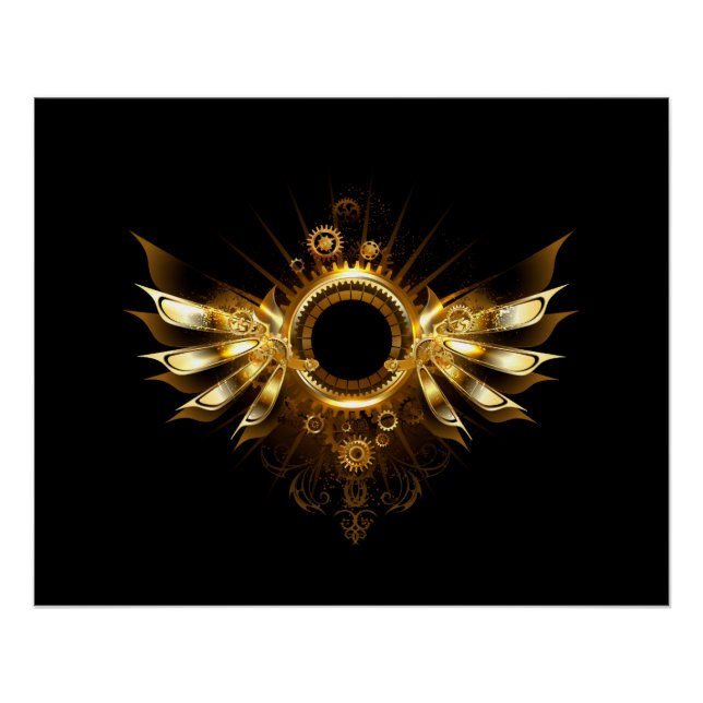 Póster alas de steampunk (Anverso)