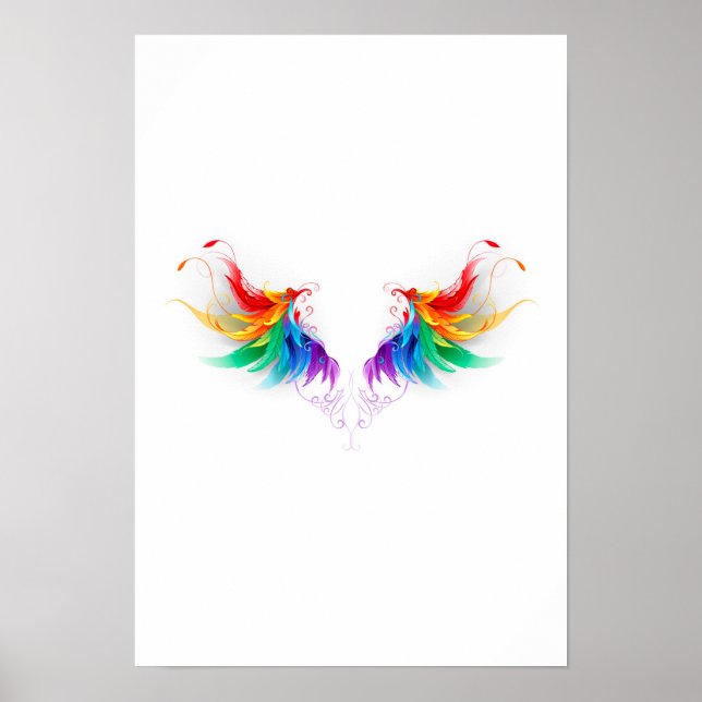 Póster Alas del arco iris fluidas (Frente)