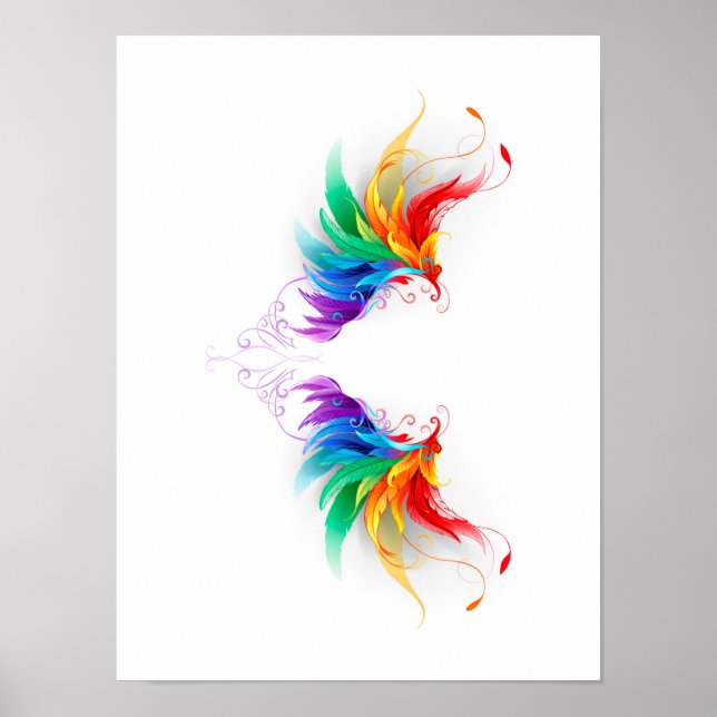 Póster Alas del arco iris fluidas (Frente)