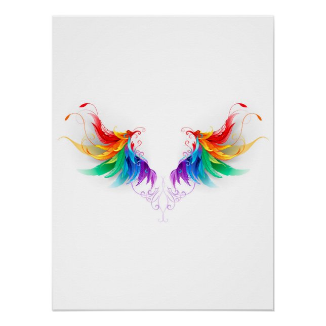 Póster Alas del arco iris fluidas (Anverso)