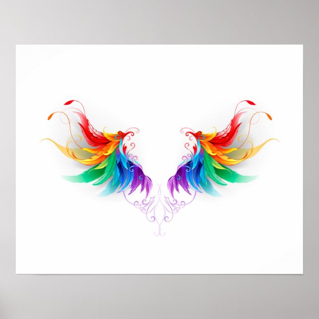 Póster Alas del arco iris fluidas (Frente)