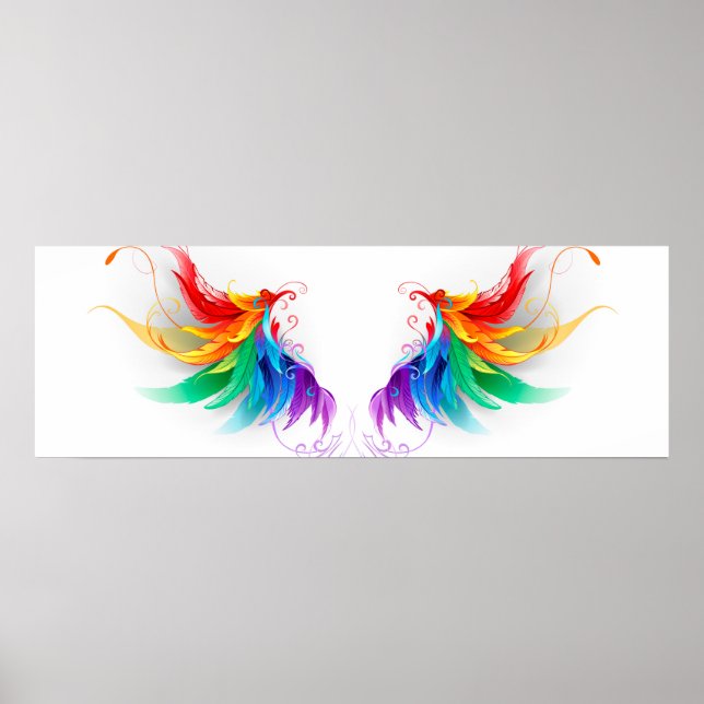 Póster Alas del arco iris fluidas (Frente)