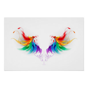 Póster Alas del arco iris fluidas