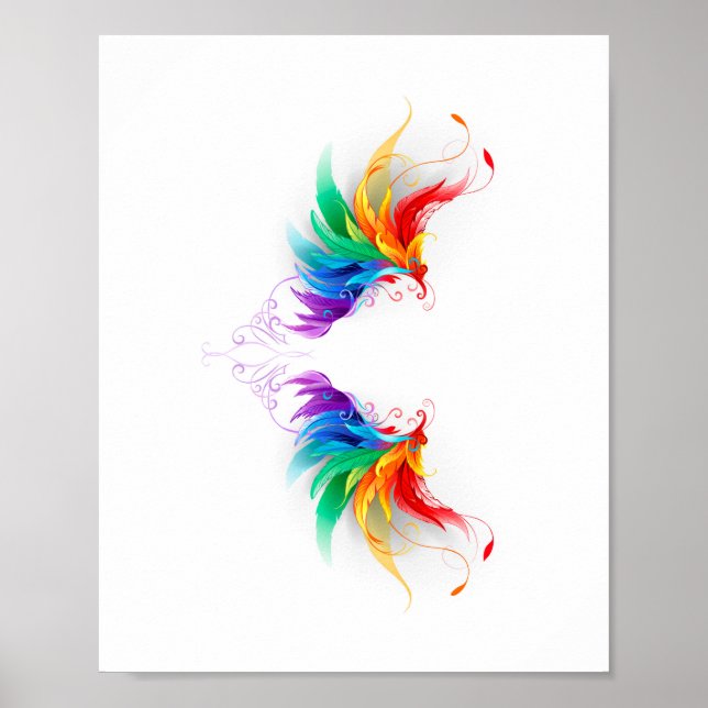Póster Alas del arco iris fluidas (Frente)