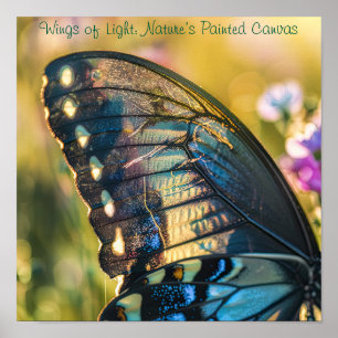 Póster Alas radiantes: detalle de mariposa macro