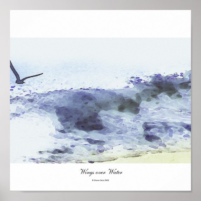 Póster Alas sobre el agua | Acuarela (Frente)