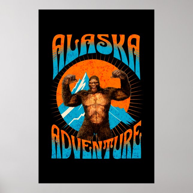 Póster Alaska Adventure Funny Sasquatch (Frente)
