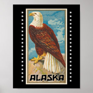 Póster Alaska - Águila calva vintage