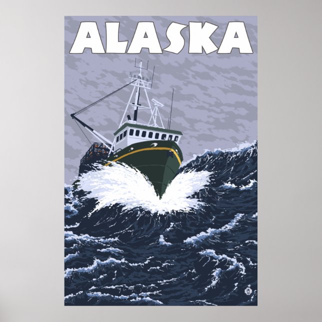 Póster Alaska - Barco de cangrejo (Frente)
