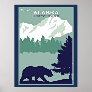 Póster Alaska de viajes