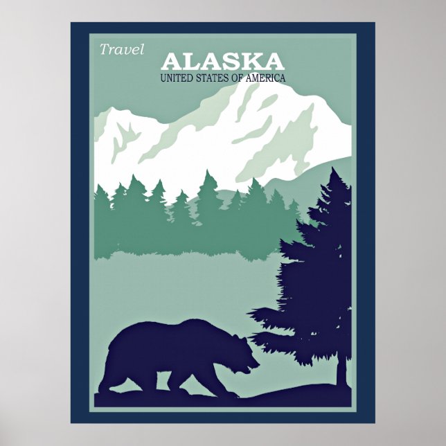 Póster Alaska de viajes (Frente)