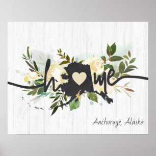 Póster Alaska Estado Personalizado Tu Ciudad Hogareña Rús