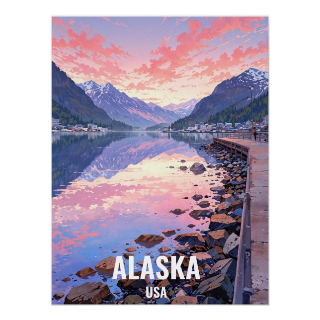 Póster Alaska, Estados Unidos (Anverso)