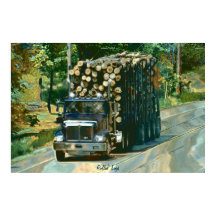 Alaska Highway Logging Truck Transport Poster de a