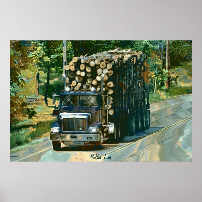 Póster Alaska Highway Logging Truck Transport Poster de a (Frente)