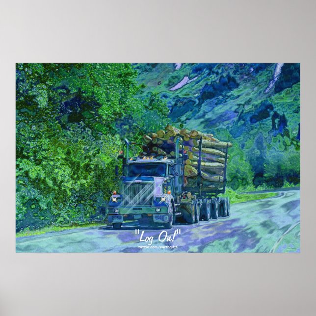 Póster Alaska Highway Logging Truck Transport Poster de a (Frente)