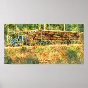 Póster Alaska Highway Logging Truck Transport Poster de a