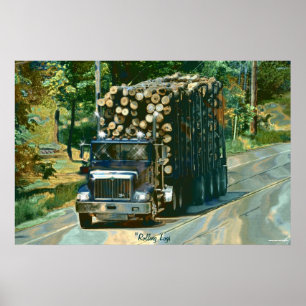 Póster Alaska Highway Logging Truck Transport Poster de a