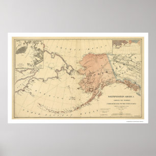 Póster Alaska Mencionado Por El Mapa De Rusia De 1867