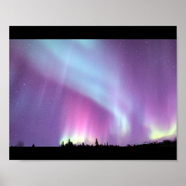 Póster Alaska Northern Lights Sky Night Beautiful (Frente)