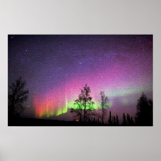 Póster Alaska Northern Lights Sky Night Crackart