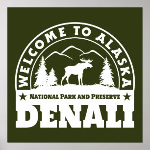 Póster Alaska. Parque nacional y preservación de Denali