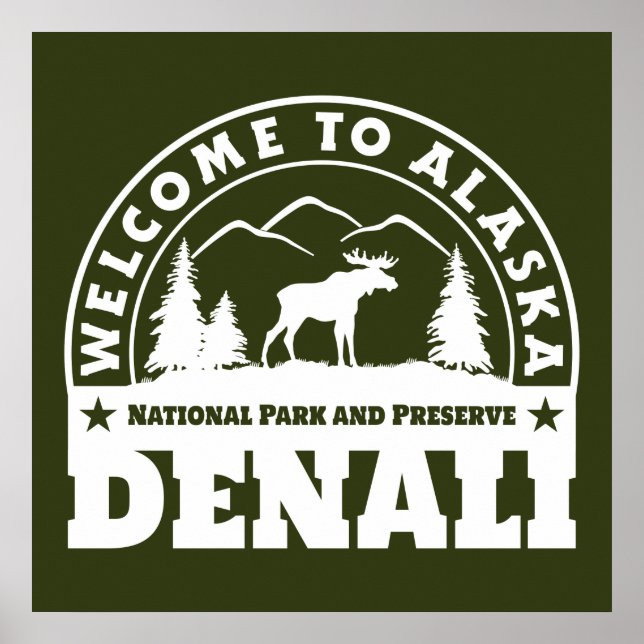 Póster Alaska. Parque nacional y preservación de Denali (Frente)