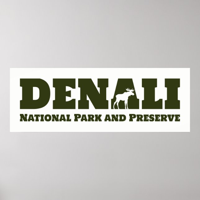 Póster Alaska. Parque nacional y preservación de Denali (Frente)