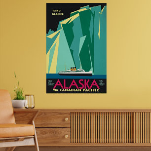 Póster Alaska vía Canadian Pacific - Glaciar Taku